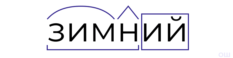 морфемный разбор слова зимний