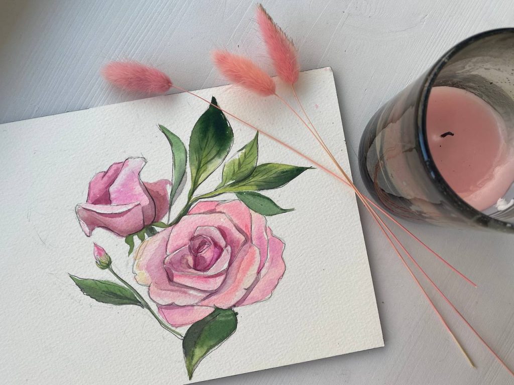 Как нарисовать розу