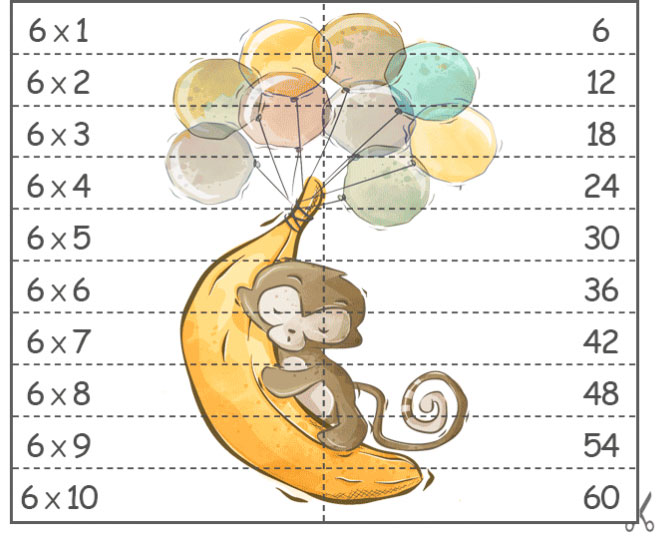Используйте пазлы для запоминания таблицы умножения: